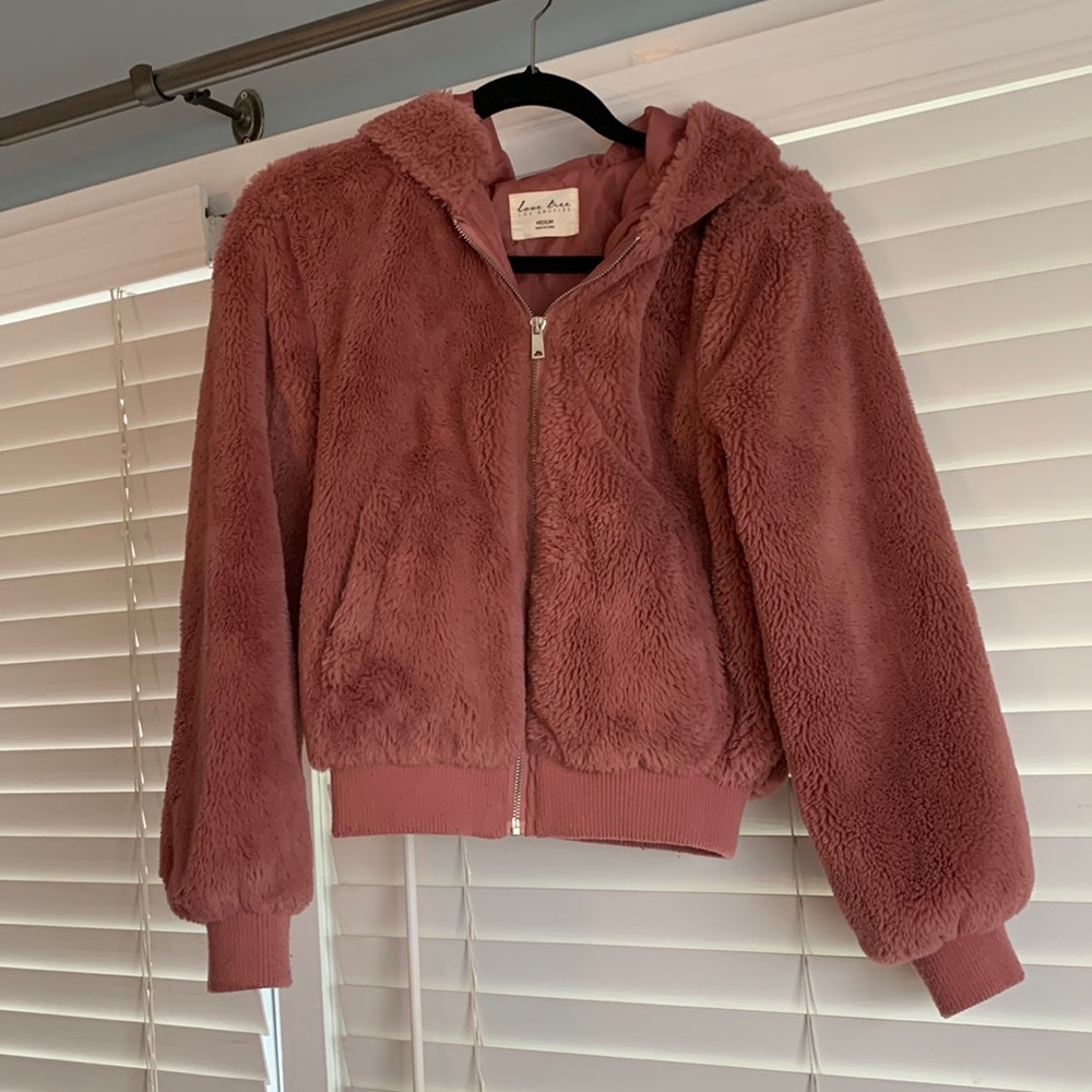 Pink puffer jacket